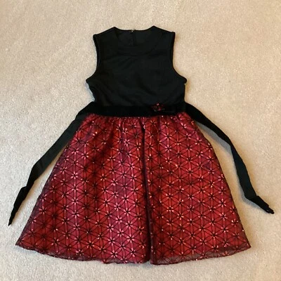 VESTIDO DE FIESTA/TEMPORADA DE VACACIONES EMILY WEST, 8, FLOCADO BRILLANTE FLORAL EN FALDA, PIN Foto 1 de 4