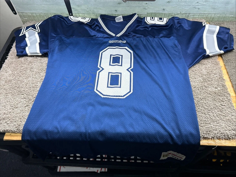 Camiseta Troy Aikman Wilson Dallas Cowboys #8 Niños XLarge NYLON JERSEY 730717 Foto 1 de 4
