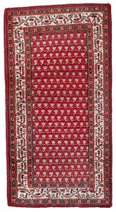 Handmade vintage Indian Seraband rug 2.4' x 4.5' (74cm x 140cm) 1970s - 1C956 - Picture 1 of 10