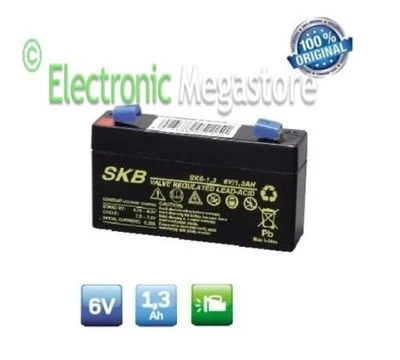 ALCAPOWER-JOIN-HQ-SKB-LAFAYETTE-EXTRACEL-MKC BATTERIA AL PIOMBO RICARICABILE 6V 1,3A FASTON 4,8MM LAMPADE EMERG REGISTRATORI