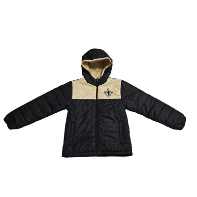 Новый Орлеан святых пуховик куртка с капюшоном молодежи средний NFL команды одежда полный молнии - Изображение 1 из 4