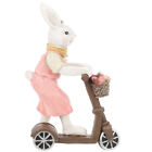  Cycling Rabbit Ornament Resin Office Cute Animal Sculpture Micro Scooter