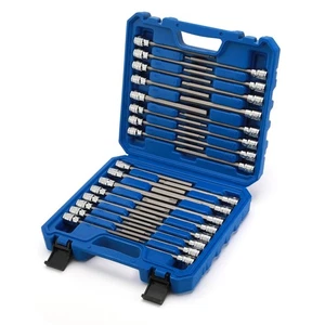 32PCS 3/8"Dr. Juego de enchufes hexagonales y torx extra largos, CR-V, acero S2, 5,9" Le... - Imagen 1 de 7