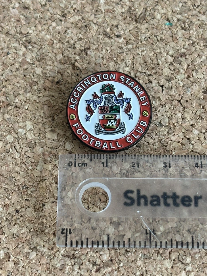 Accrington  Stanley Fc Quality enamel /Metal Pin Badge .Price Inc Postage in UK - Image 1 of 3