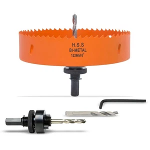 6 Inch Hole Saw with Arbor for Metal Wood and Plastic Cutting, 152Mm Bi-Metal Ho - Picture 1 of 6