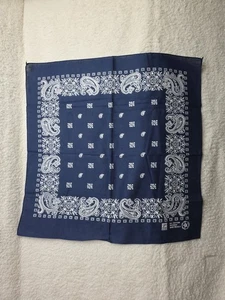 Vintage Color Fast Bandana Paris Accessories Blue White Paisley RN13960 Cotton  - Picture 1 of 4
