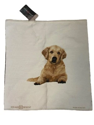 Tapiz Golden Retriever perro arte de pared cuadrado por diseño EE. UU. decoración panel tela  Foto 1 de 4