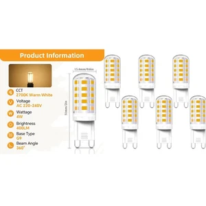 Energieeffiziente G9 LED 4W Lampe (30000 Std. Lebensdauer) - 6er Pack - Bild 1 von 2