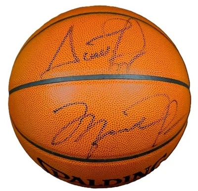 Michael Jordan Scottie Pippen Firmado Cuero NBA Juego Baloncesto JSA LOA Foto 1 de 3