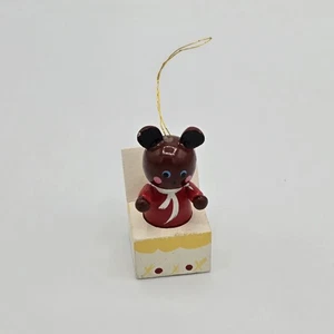 vintage wooden teddy bear jack in the box ornament - Picture 1 of 3