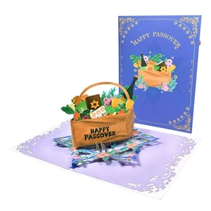 3D Happy Passover Greeting Card Set Foldable Invitation Card - Picture 1 of 8