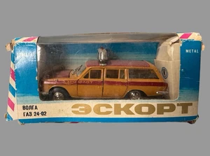 Modellino auto giocattolo Volga GAZ 24-02 arancione 1:43 Aeroflot russo pressofuso IOB - Foto 1 di 12