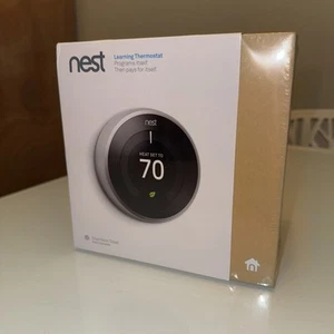 Google Nest T3007ES - Termostato de Aprendizaje SELLADO NUEVO Acero Inoxidable - Imagen 1 de 4