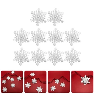 10 Pcs Embroidered Patch Snowflake Small Applique Snowflakes Sew on Patches - Picture 1 of 12