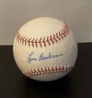 Balón oficial firmado por Lou Boudreau Rawlings de la Liga Americana Salón de la fama Indios de Cleveland sin certificado de autenticidad Foto 1 de 4