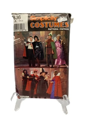 Halloween Costume Pattern Sm-Med-Lg  Witch Dracula Robin Hood Simplicity 0636 - Image 1 of 2