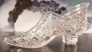 EAPG Duncan Glass Daisy & Button 6" VERY RARE Boston Theatre Advertising Shoe - Picture 1 of 4