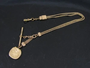Antique GOLD FILLED SLIDE WATCH CHAIN WITH LOCKET - AS FOUND - Picture 1 of 7