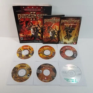 Dungeon Siege II 2 Windows PC CD, 2005 Juego de 4 discos con parche de manuales Broken World - Imagen 1 de 8