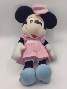 Vintage Minnie Mouse Plüsch Hasbro Softies 14 Zoll rosa Kleid blaue Schuhe - Bild 1 von 3