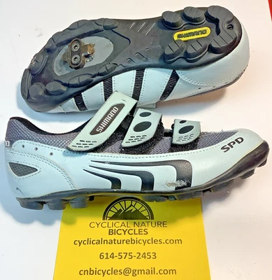 Sapatos de ciclismo Shimano SH-M 120WA tamanho 5 EUA, 38 UE com chuteiras SPD - Imagem 1 de 4