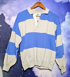 Camicia rugby vintage Gulf Coast Outfitters blu grigio media anni 80 90 preppy retrò - Foto 1 di 7