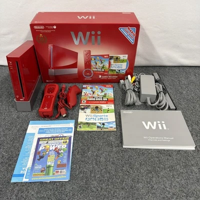 Consola Nintendo Wii Roja 25 Aniversario En muy buena condición Caja Original Completa y Juegos Foto 1 de 4