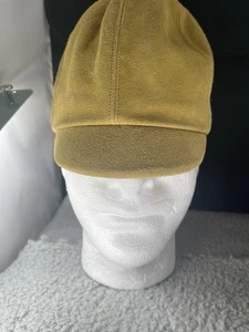 Disco Mod 1960-70’s Vintage Suede Leather Mustard Cap Hat Button Top Small - Bild 1 von 17