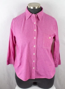 Coldwater Creek Collared Top Plus Size 2X Pink Long Sleeve with Pocket - Picture 1 of 10
