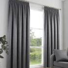 Charcoal Galaxy Dim Out Light Reducing Tape Top Pencil Pleat Curtains Pair