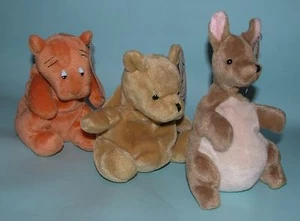 Gund, Disney, Winnie Puuh Freunde, Sitzsack Plüsch, Tigger, Pooh, Känguru NEU - Bild 1 von 5
