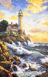 DIMENSIONES Colección Oro ROCKY POINT Kit Punto de Cruz Contado Faro - Imagen 1 de 3