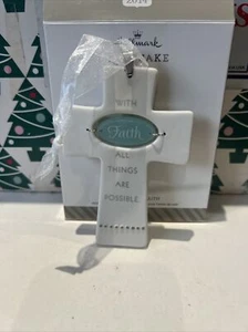 A Season Of Faith Porcelain Cross Christmas Hallmark Keepsake Ornament NIB - Picture 1 of 12