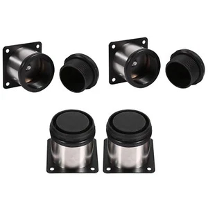 4Pack Furniture Cabinet Metal Legs 60 X 60mm Round Kitchen Feet Adjustable Fu... - Picture 1 of 7