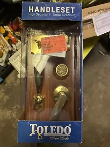 Toledo Fine Locks Double Cylinder Handle Set Polish Brass V1601COCAUS3 - Picture 1 of 4