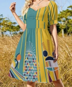 New Disney style " Kingdom" Abstract dress Sizes 8,10,12 etc - Picture 1 of 5
