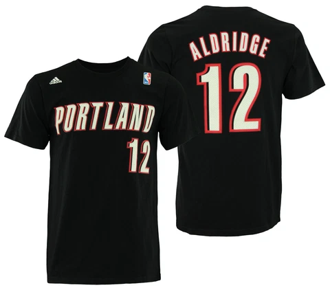 Adidas NBA Men's Portland Trail Blazers LaMarcus Aldridge #12 Go To T-Shirt Cover