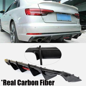 Alerón labial difusor parachoques trasero de carbono real apto para Audi A4 B9 sedán 2017-2019 - Imagen 1 de 16