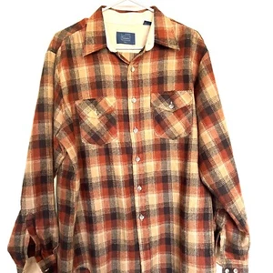Vintage Sears Mens Flannel Plaid Shirt Button Up Workwear Sz Large Tall 16-16.5 - Picture 1 of 6