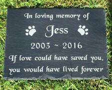 Personalised Pet Memorial Slate Headstone Grave Marker Plaque Dog Cat All Sizes