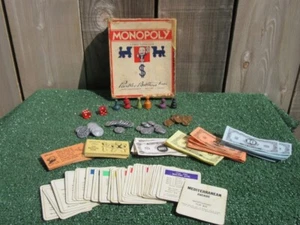 Vintage Parker Brothers Monopoly Board Game Parts NO BOARD - Picture 1 of 7