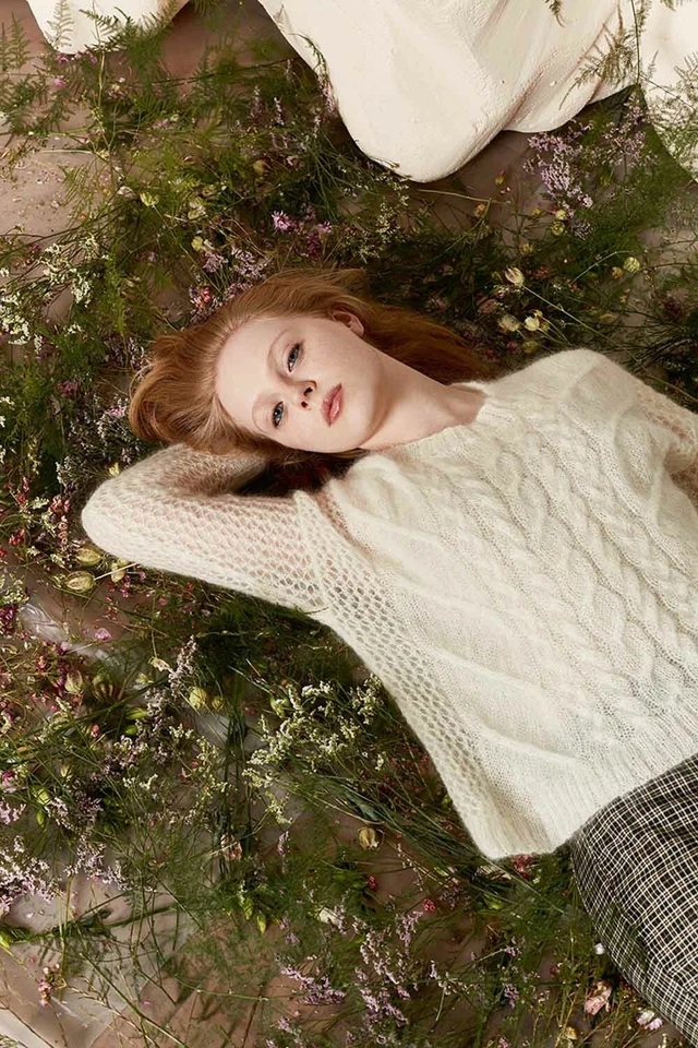 Suéter - Lang Yarns Mohair Luxe - Paquete modelo paquete tejido con A Foto 1 de 1