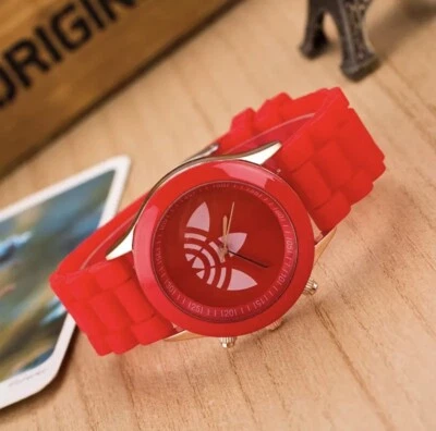 Adidas Rojo Reloj Mujer Banda Silicona Cuarzo Moda Reloj Regalo Foto 1 de 4