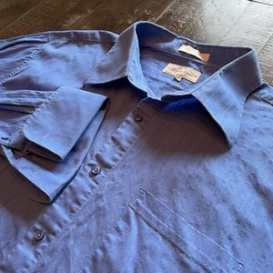 Casual Mens Shirt XXL Long Sleeve Button Up Blue French Cuffs By Eighty Eight - Picture 1 of 10