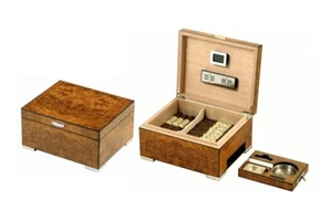 SCATOLA UMIDIFICATA PORTASIGARI ACCESSORIATA HUMIDOR FOR CIGARS LUBINSKI QE2540 - Imagen 1 de 1