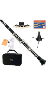 Mendini by Cecillio Clarinet with Case, Stand, Mouthpiece, 10 Reeds - Picture 1 of 3