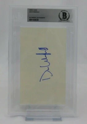 Dave Winfield Signed 3x5 Index Card Beckett Encapsulated MLB HOF Yankess Padres - Image 1 of 2
