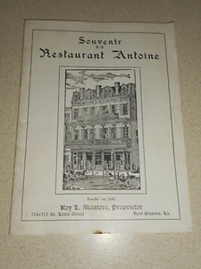Souvenir of RESTAURANT ANTOINE New Orleans LA 1939 Historical Booklet 24 pages - Picture 1 of 12
