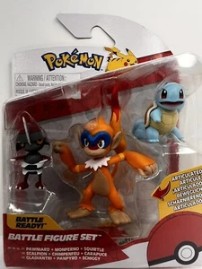 Pokemon Battle Action Figure Set PAWNIARD MONFERNO SQUIRTLE Figures NEW - Picture 1 of 5