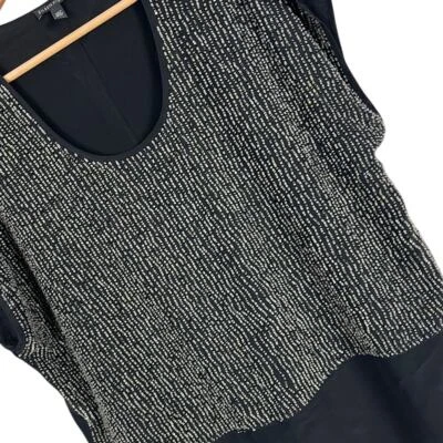 EILEEN FISHER Women's M Black 100% Silk Sequin Top Rivulet Crepe de Chine Blouse - Image 1 of 4